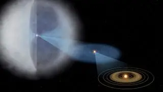 A size comparison of the Oort Cloud compared to the rest of the solar system