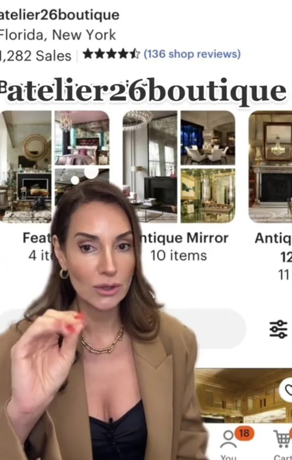 Etsy's Atelier 26 Boutique sells easy to apply mirrors for a fraction of the cost