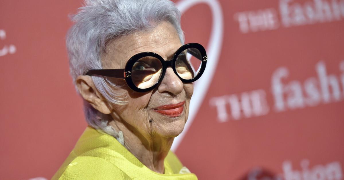 Iris Apfel, fashion icon known for her eye-catching style, dies at 102