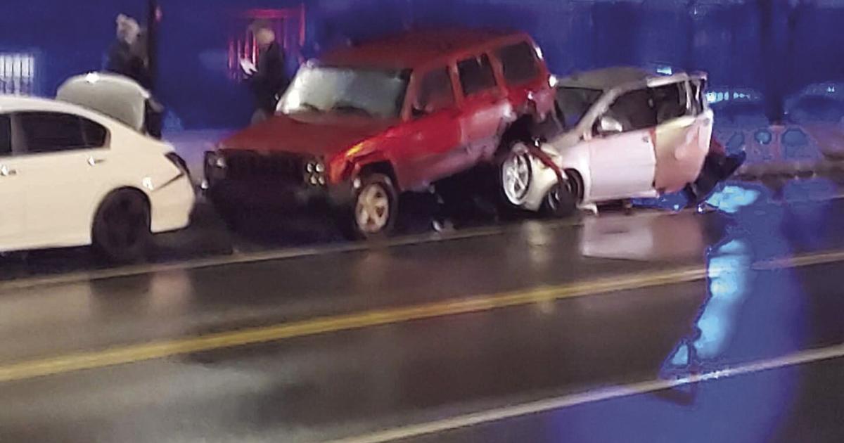 Seven car accident on Main Street in Willimantic