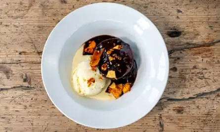 ‘Rather good’: sticky toffee pudding.