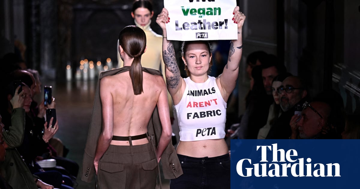 Peta protesters disrupt Victoria Beckham’s Paris fashion week show