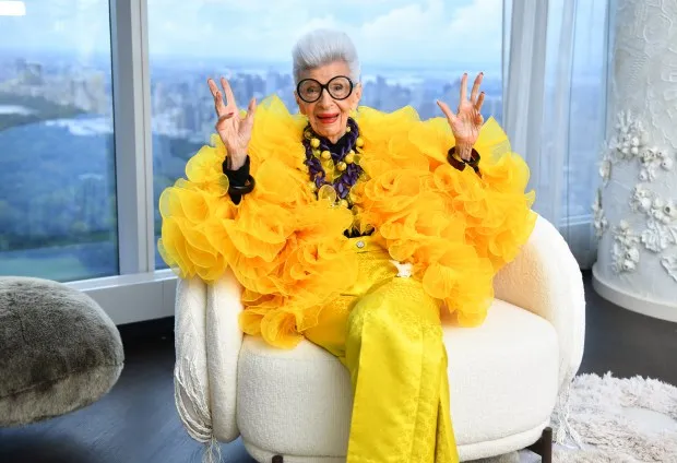 Iris Apfel sits for a portrait during her 100th Birthday Party at Central Park Tower on September 09, 2021 in New York City. (Photo by Noam Galai/Getty Images for Central Park Tower)