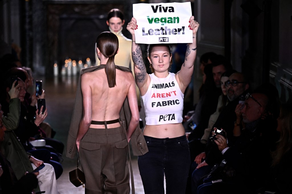 Victoria Beckham’s Paris Fashion Show Disrupted By PETA Activists, Protesting Designer’s Use Of Leather