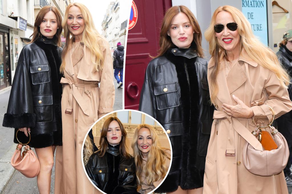 Jerry Hall and Georgia May Jagger twin for mother-daughter date at…