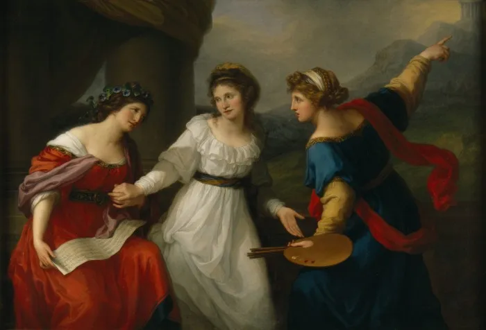 A painting of three women