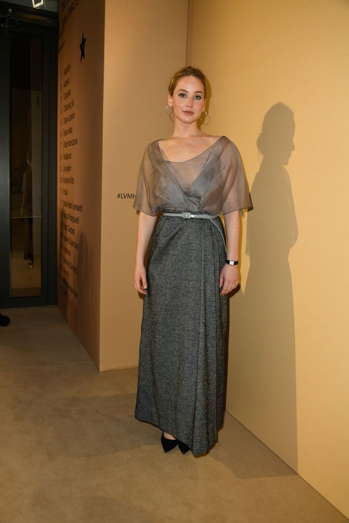 Jennifer Lawrence Looks Dreamy in a Sheer Top for a Paris Fashion Week Cocktail Party