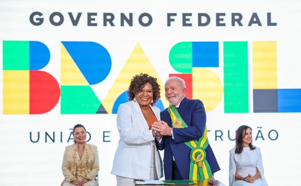 Margareth Menezes e Lula. Foto; Ricardo Stuckert