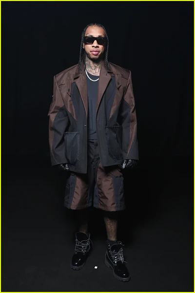 Tyga at the Mugler fashion show