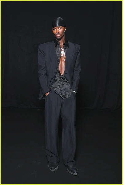 Alton Mason at the Mugler fashion show