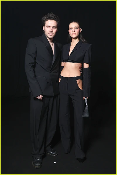 Brooklyn Beckham and Nicola Peltz at the Mugler fashion show