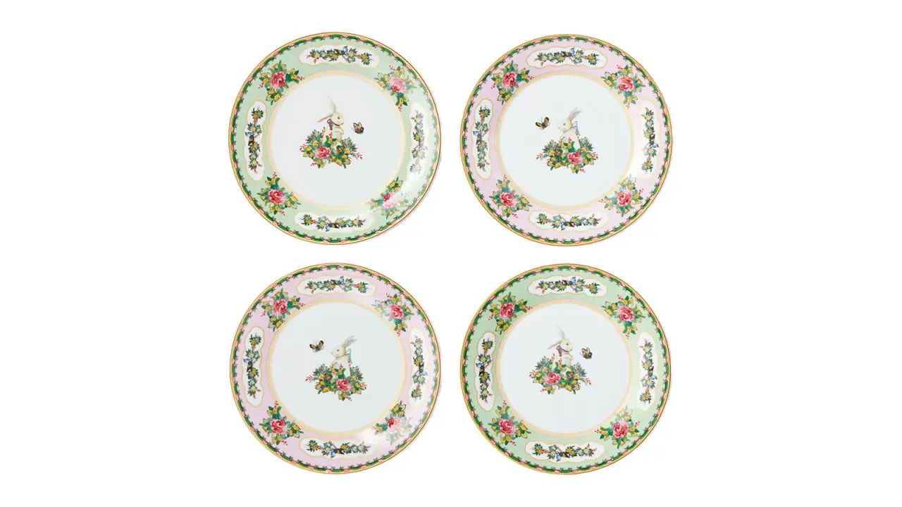 Williams Sonoma Famille Rose Bunny Dinner Plates.jpg