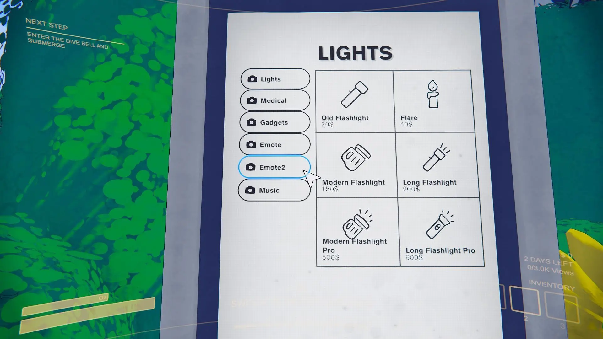 Lights upgrades and cost (Image via Landfall Games)