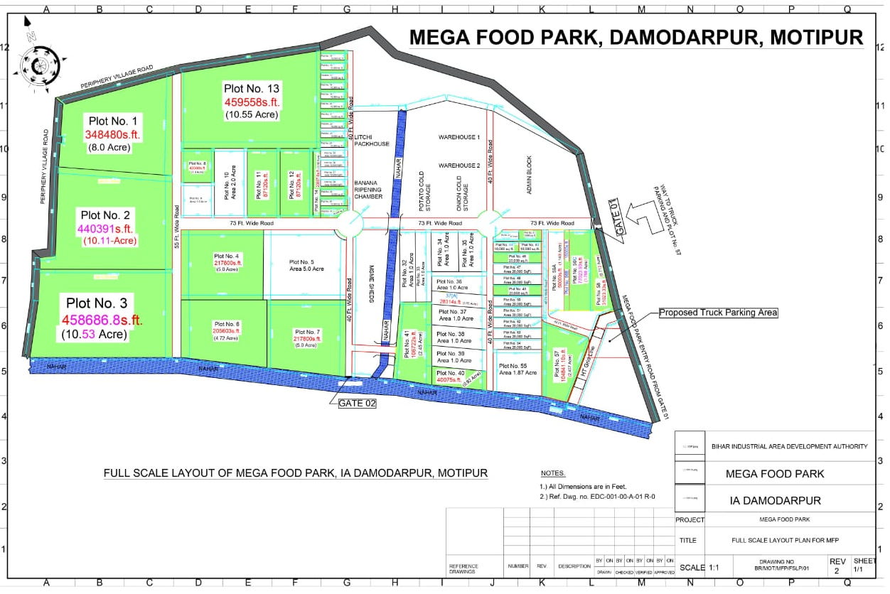 शानदार होगा मुजफ्फरपुर का मेगा फूड पार्क, नक्शा जारी