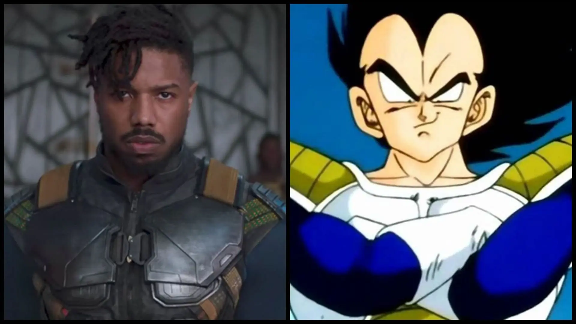 Michael B. Jordan's Killmonger costume was inspired by Vegeta (Image via Disney, Toei Animation)