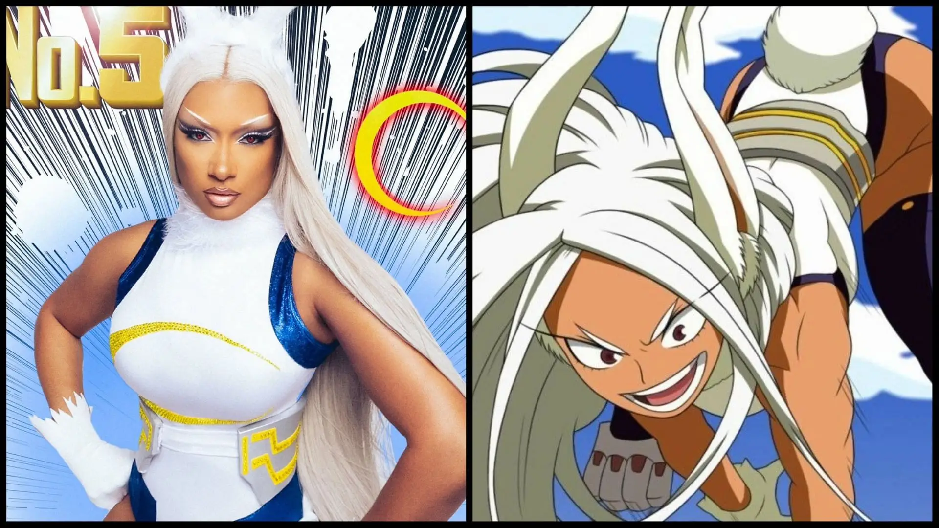 Megan Thee Stallion cosplaying Mirko (Image via X/@theestallion. BONES)