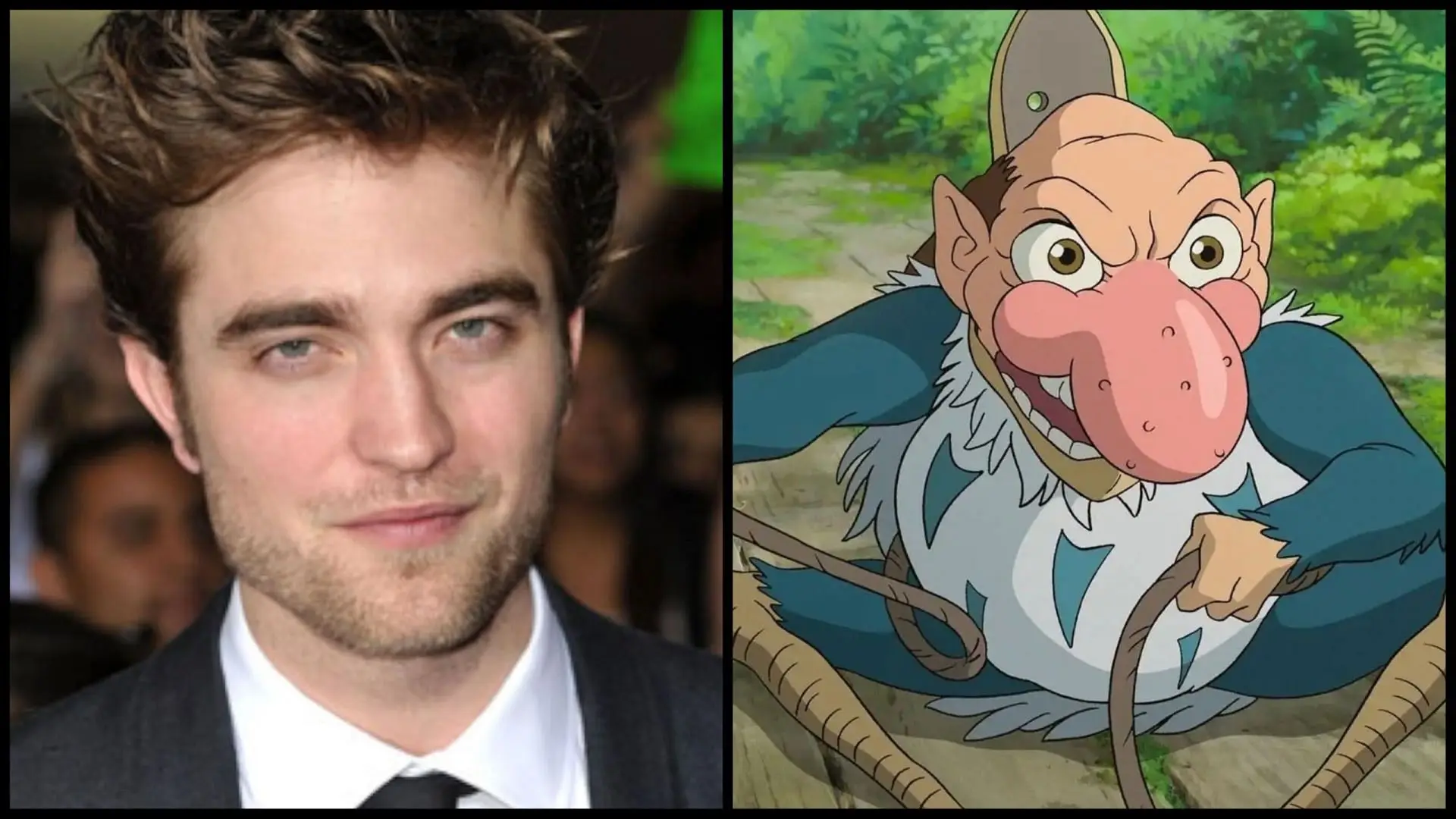 Robert Pattinson voices The Heron Man (Image via WireImage, Studio Ghibli)