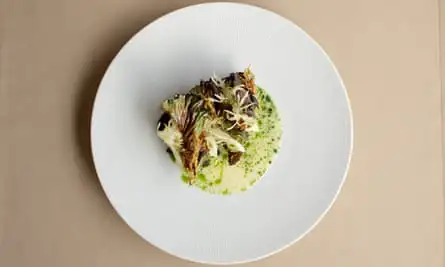 Salt-baked celeriac, deep-fried kale, chestnut, apple and pickled walnut.