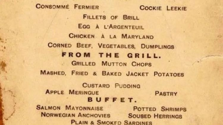Titanic Food Menu: 112 साल बाद का टाइटैनिक का फूड मेन्यू कार्ड वायरल, डूबने से पहले परोसा गया था ये खाना- Firkee
