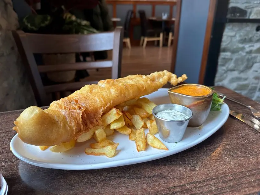 Fish and chips at Macken's