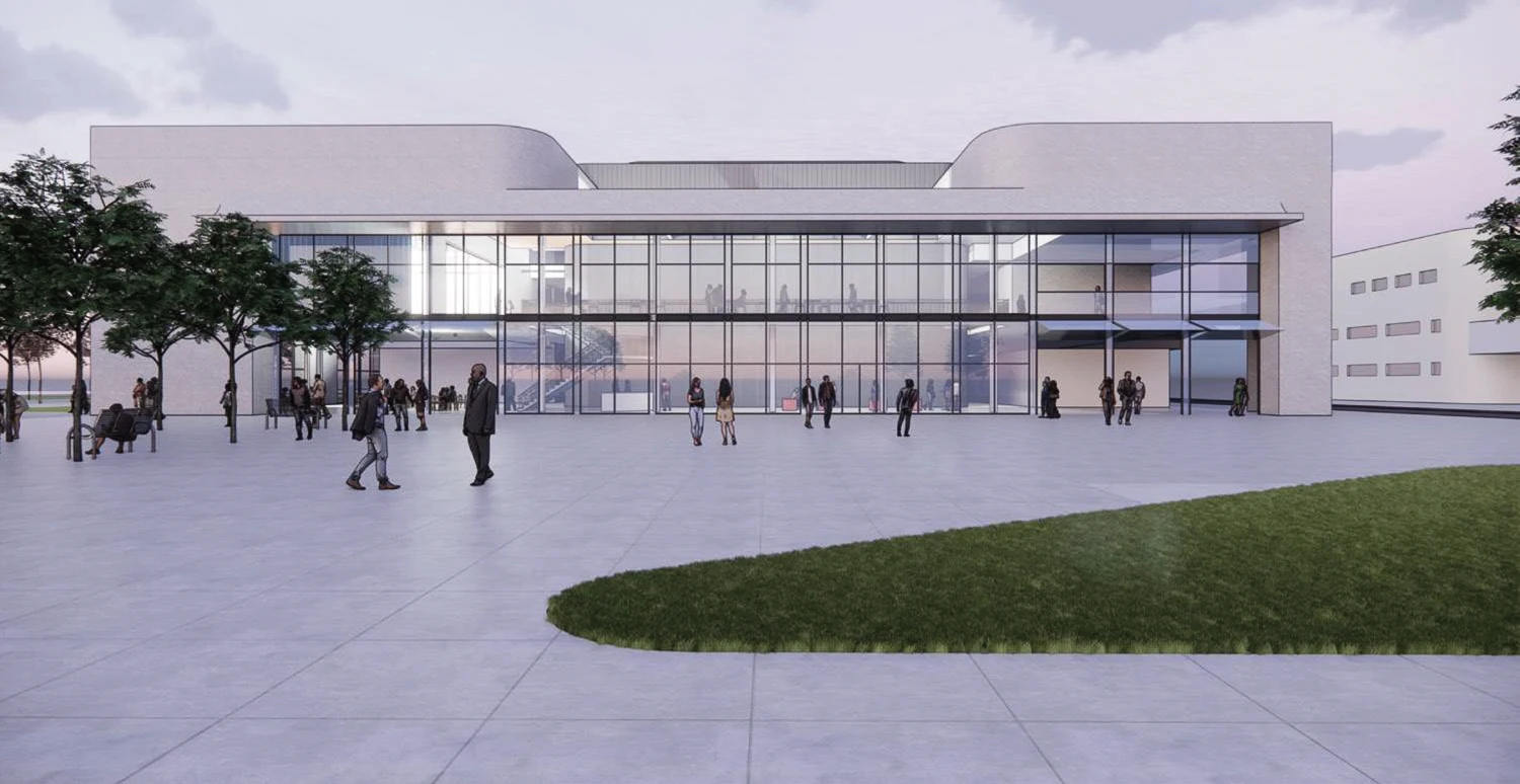 Radium Theater plaza view, rendering by Bora Architecture