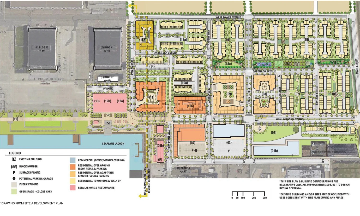 Alameda Point residential neighborhood and the Radium Theater site (Block 12 and 13) zoning map, illustration from project plans