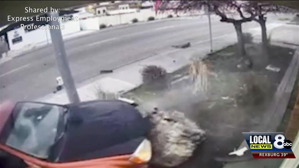 Rock saves building from getting hit by a car