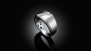 A wedding band style from With Clarity's NFL collection