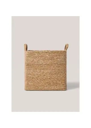 Rectangular Natural Fiber Basket 32x30cm - Home