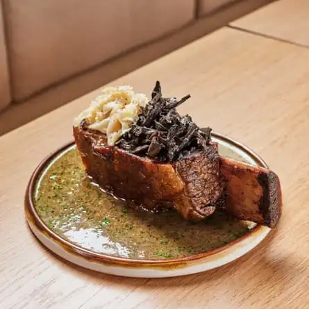 ‘Extraordinary’: the baked short rib with mushrooms at Morchella, Farringdon, London.