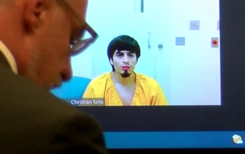 Christian Soto, 22, appears in court April 15. Soto is accused of killing four people and...
