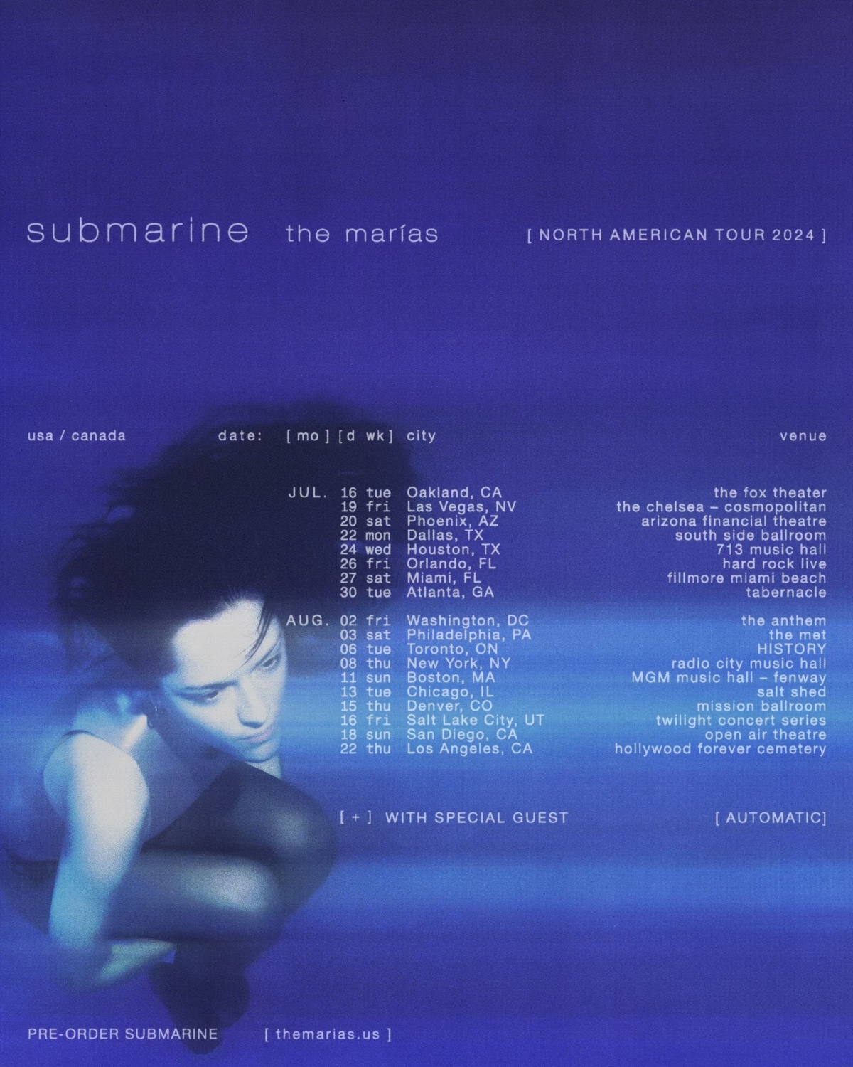 The Marías announce summer tour with Automatic (Radio City Music Hall on BV Presale)