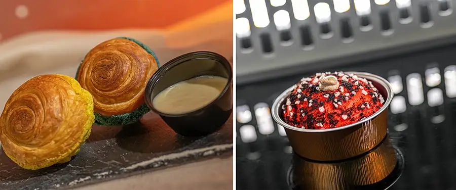 A two-photo collage with the Polystarch Puffbread on the left and the Mustafarian Puff on the right for May the 4th.