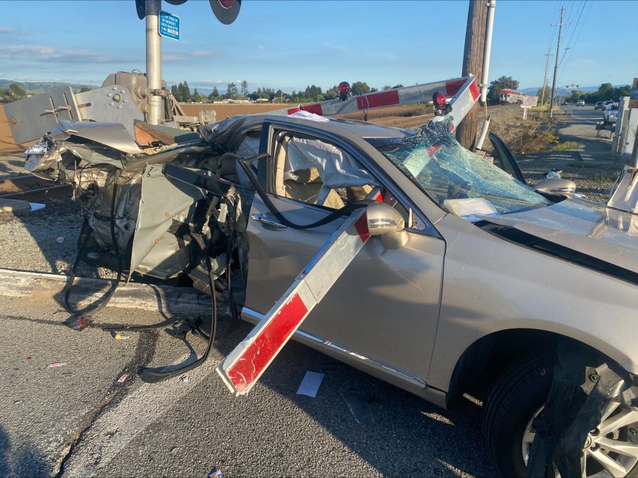 Caltrain, car involved in crash on tracks in Santa Clara County