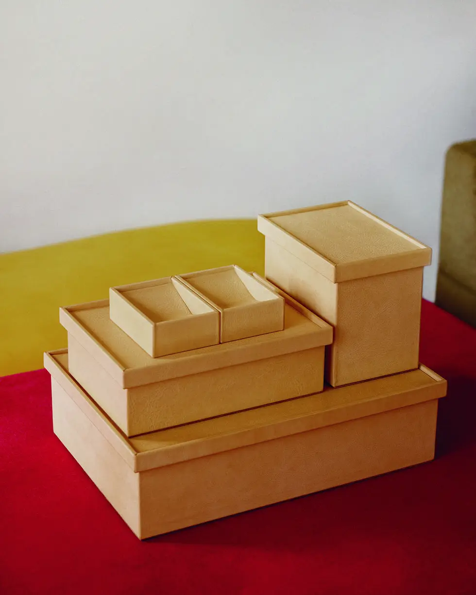 a stack of wooden boxes