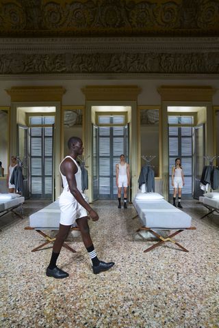 Thom Browne shows how to make the perfect bed with theatrical performance at Milan Design Week 2024