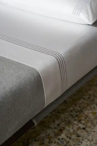 Thom Browne Frette Homeware Line at Milan Design Week: bedding detail