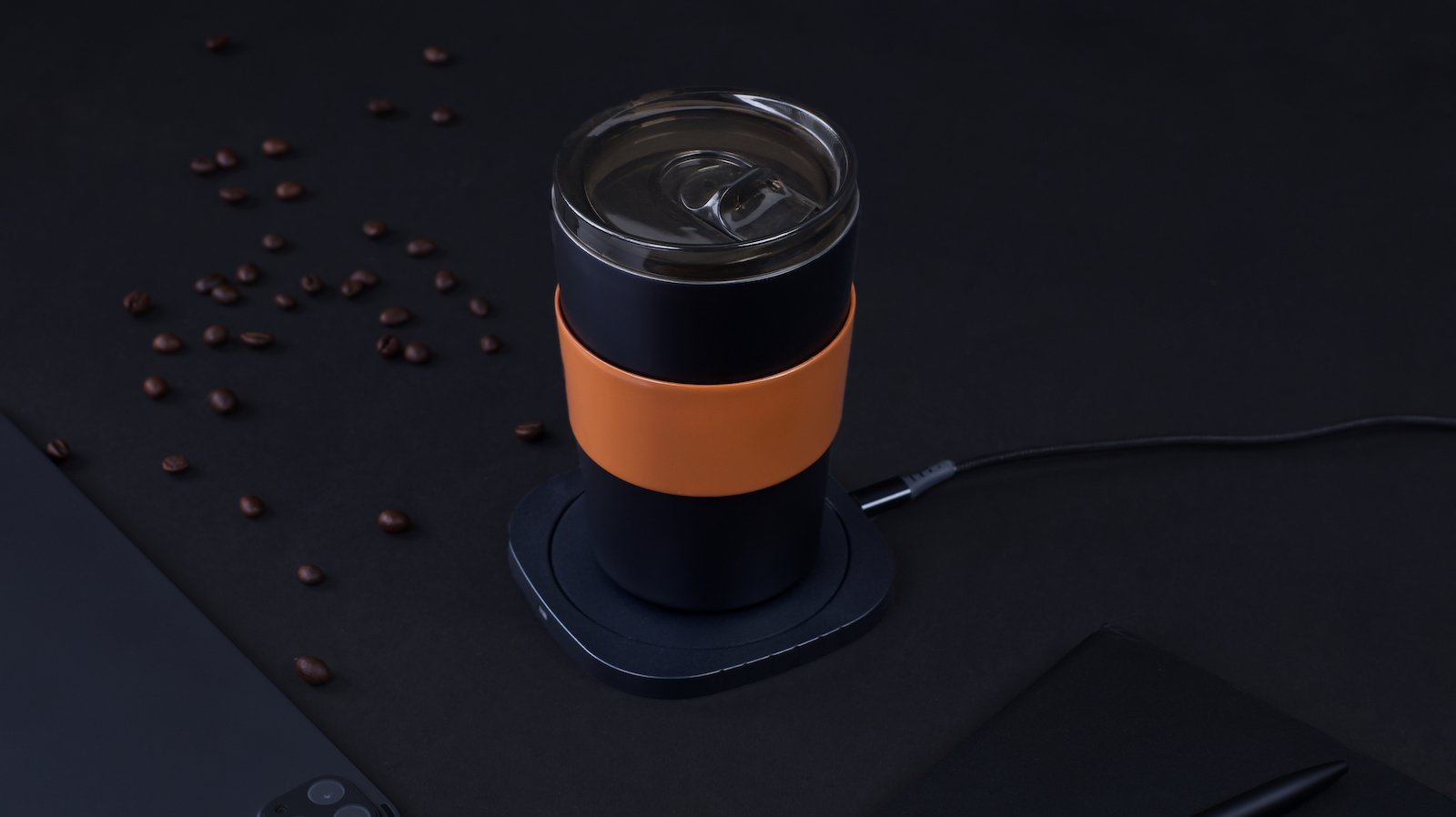 This self-heating mug uses convenient wireless charging