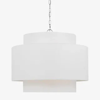 A white tiered pendant light from McGee & Co.