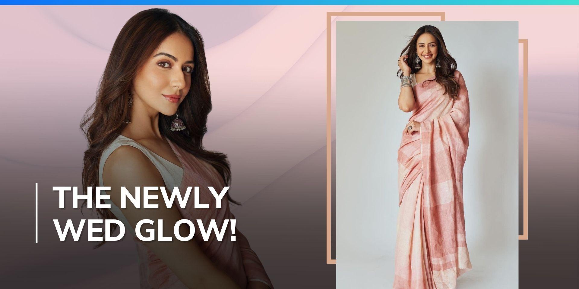 New bride Rakul Preet Singh glows in blush pink saree worth ₹ 24K, gives major fashion lesson