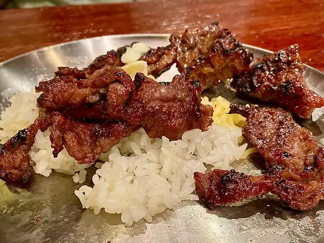 Bulgogi (marinated ribeye) and white rice from Hanwoo Korean BBQ in Port Orange.