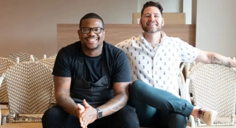 Philip Breen (right) owner of the new Rosemary restaurant in Ridley Park, with Rosemary's executive chef Elijah Milligan.