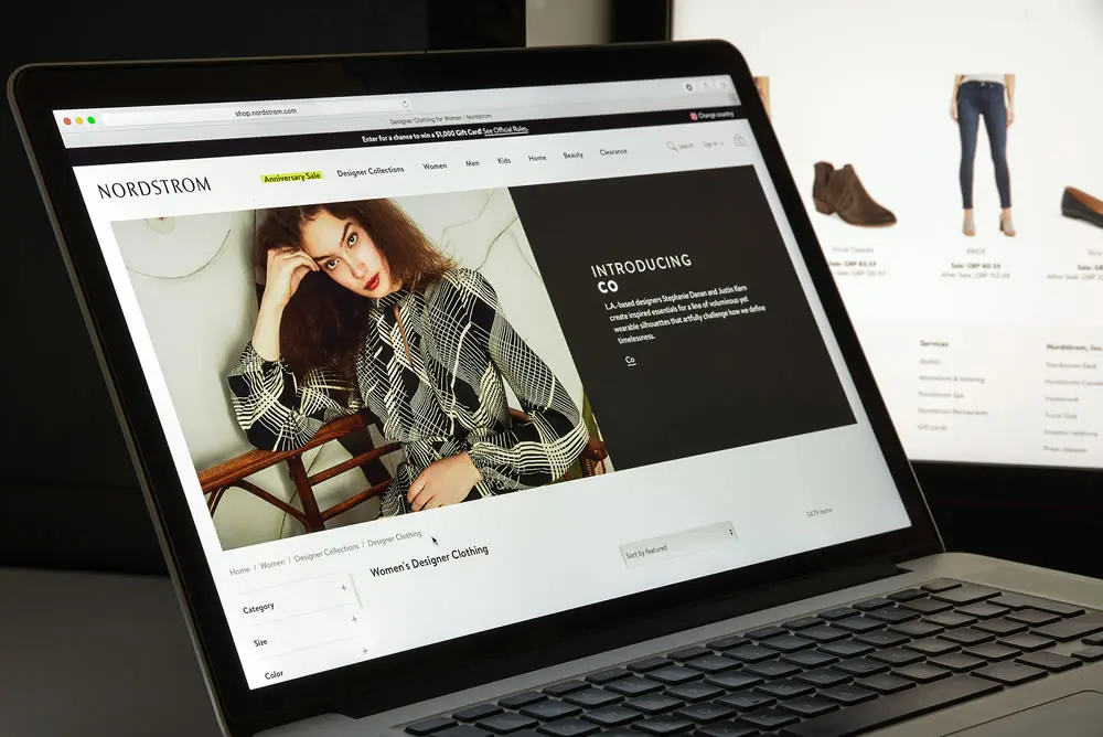 Nordstrom website homepage