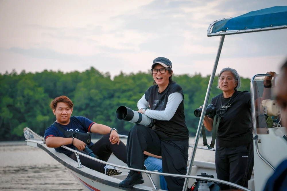 Bonnie Yap (centre) during a mangrove tour in Sungai Lebam. — Picture courtesy of Hard Rock Hotel Desaru Coast