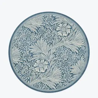 Morris & Co. Marigold Blue circular rug