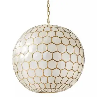 Capiz Honeycomb Pendant