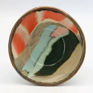 multi-colored trinket dish