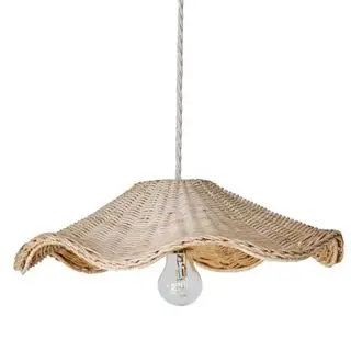 rattan wavy pendant light