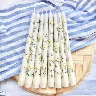 floral taper candles