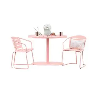 Pink metal bistro set